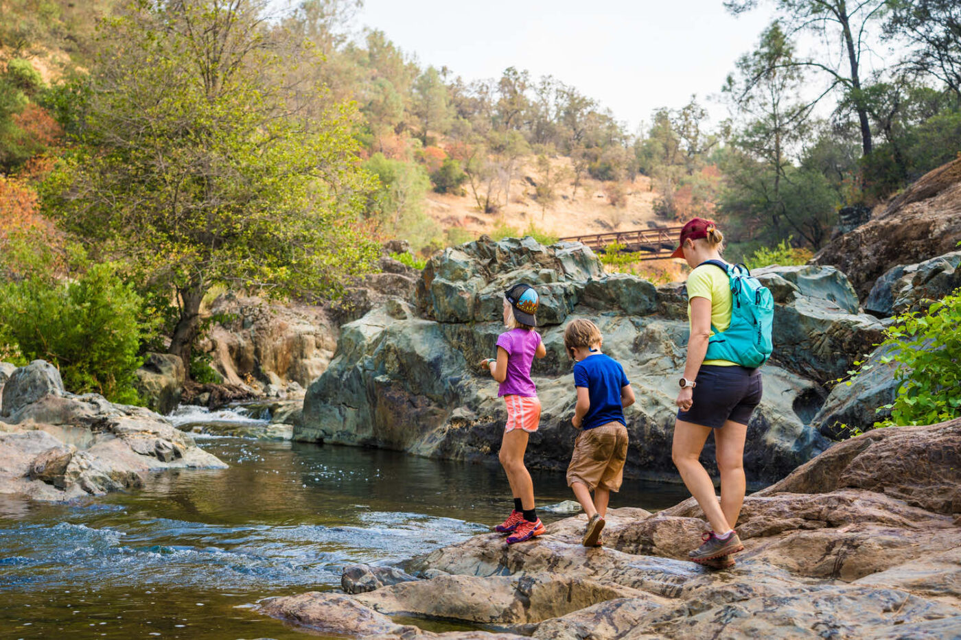 Family by the river.